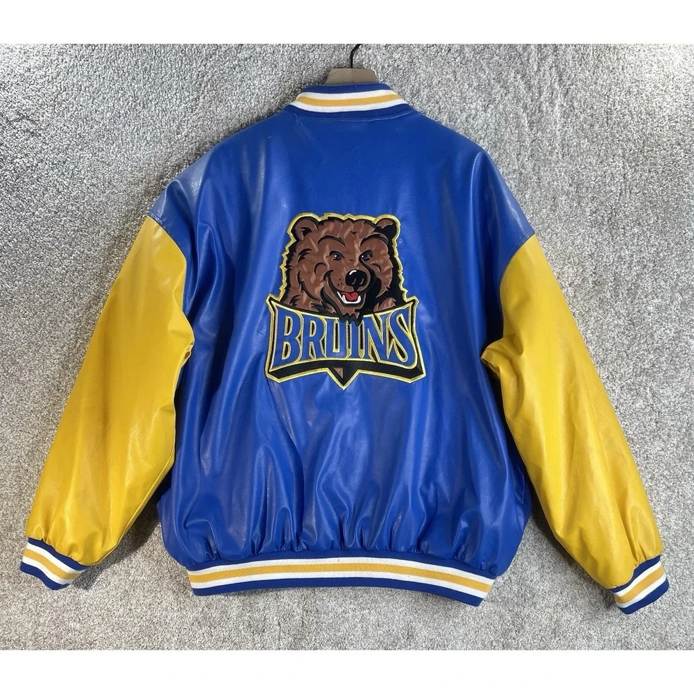 Steve & Barry's UCLA Varsity Jacket Mens XXL Blue Bruins Faux Leather Wool Blend